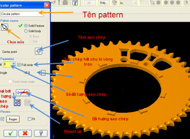 Mastercam: Lệnh Circular pattern